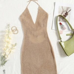 SHEIN-Knotted Halter Cover Up!!